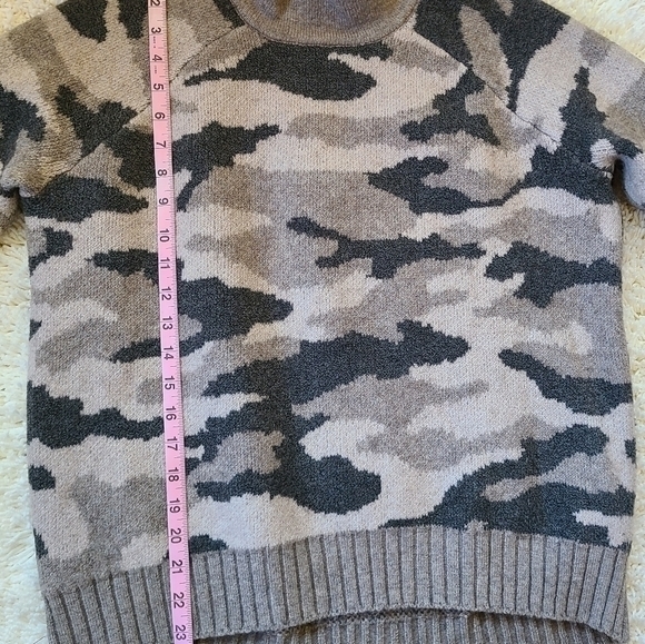 Christian Siriano New York Chunky Military Style Camouflage Wool Blend Sweater - Picture 4 of 6